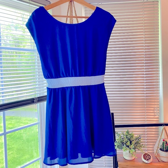 Francesca’s Royal Blue Open Back Dress - Picture 1 of 5